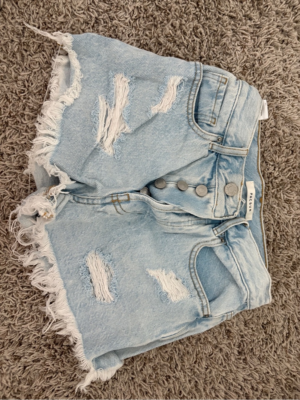 PacSun Light Wash Distressed Denim Cutoff Shorts